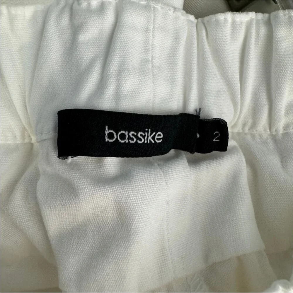 Bassike Cotton Tapered Drop Crotch White Pants Size 2/Medium - Picture 6 of 8